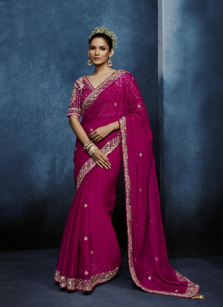 Pink Colour Masakali Vol 15 By Kimora Pure Fancy Embroidery Work Designer Saree Ks 5661